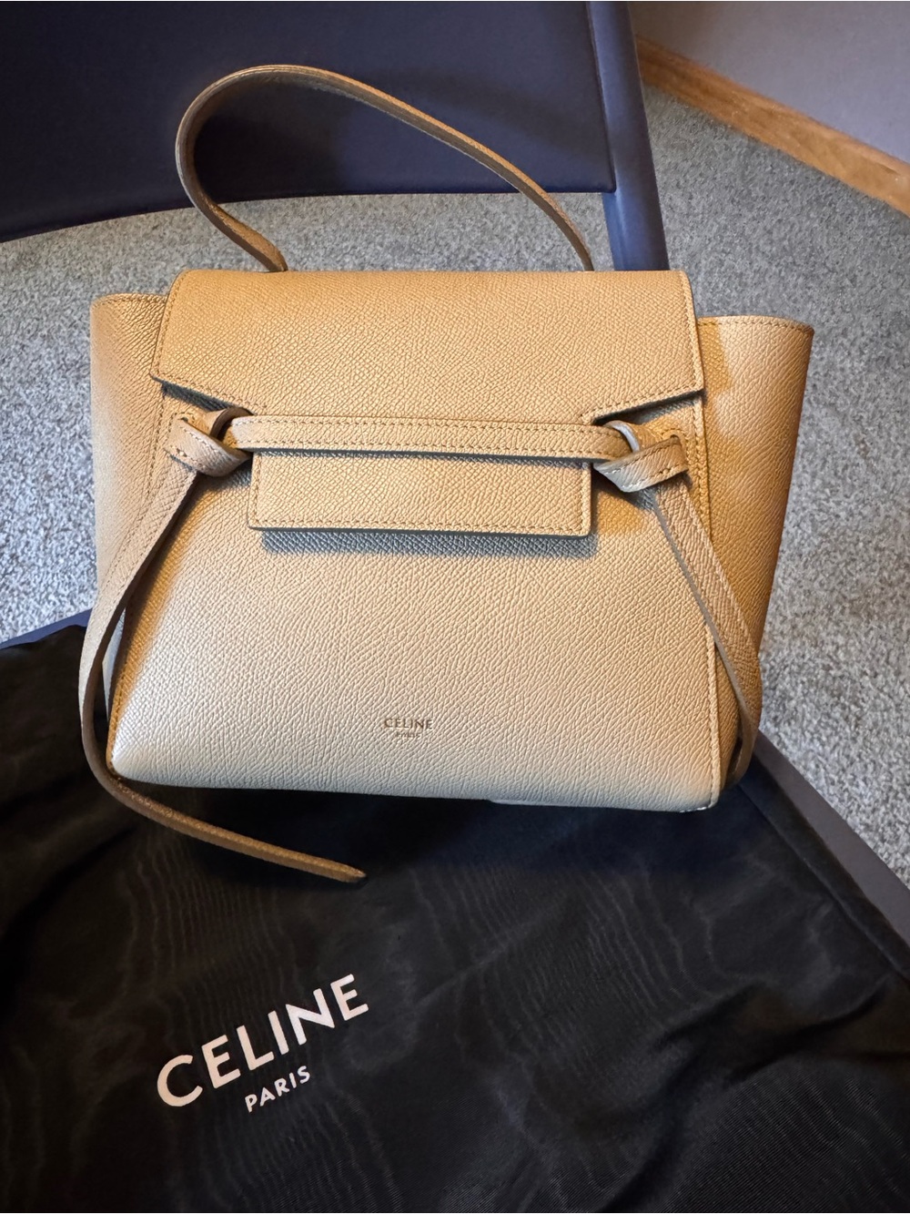 Celine Camel Pebbled Leather Micro Size Belt Bag